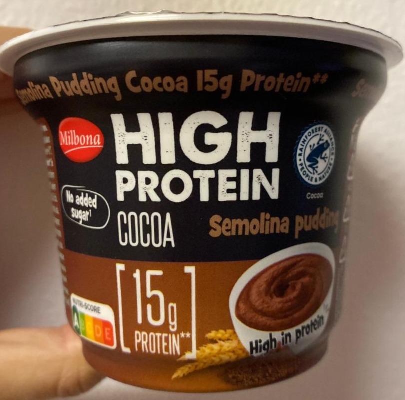 Fotografie - High protein semolina pudding cocoa Milbona