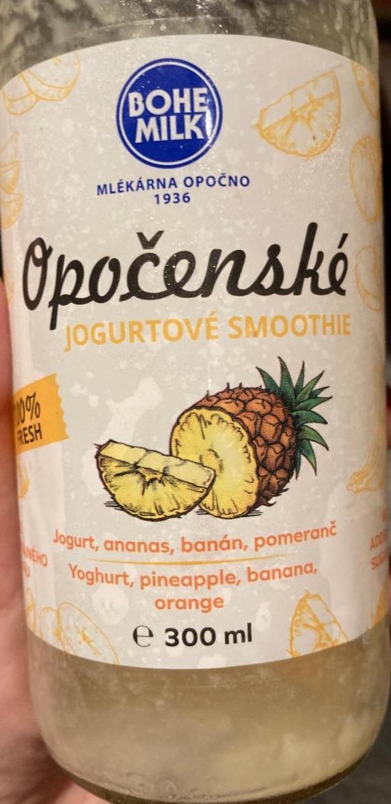Fotografie - Opočenské jogurtové smoothie Jogurt, ananas, banán, pomeranč Bohemilk