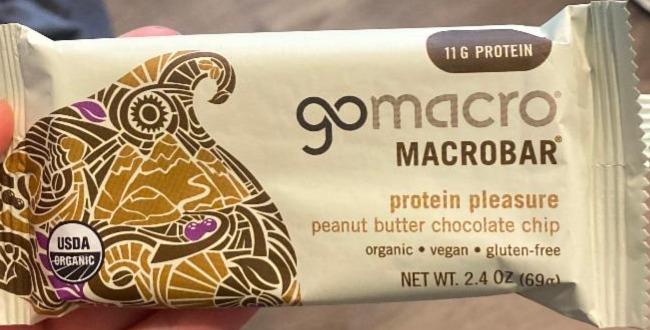 Fotografie - MacroBar Organic Vegan Protein Bars Peanut Butter Chocolate Chip GoMacro