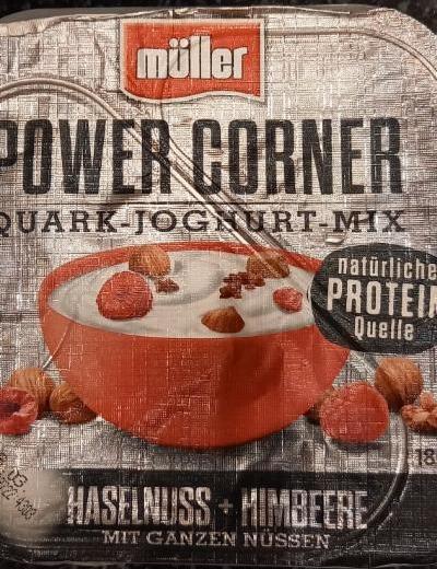 Fotografie - Power Corner Quark-Joghurt-Mix Haselnuss+Himbeere Müller