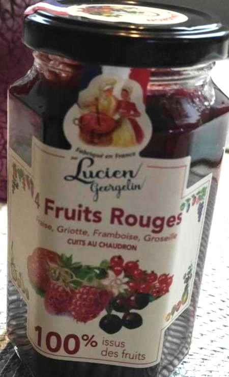 Fotografie - 4 fruits rouges 100% issus des fruits (ovocný extra džem červené plody) Lucien Georgelin