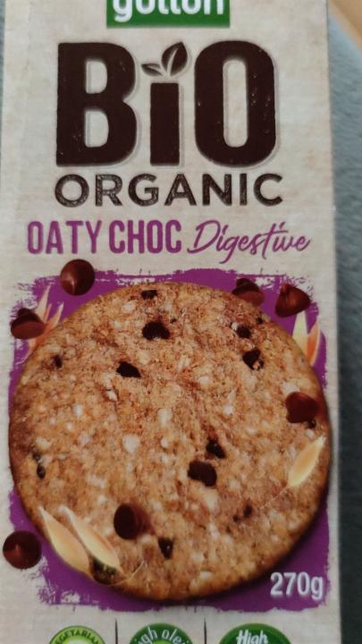 Fotografie - Bio sušenky s ovsem a čokoládovými kousky (Bio ORGANIC OATY CHOC Digestive) - gullòn