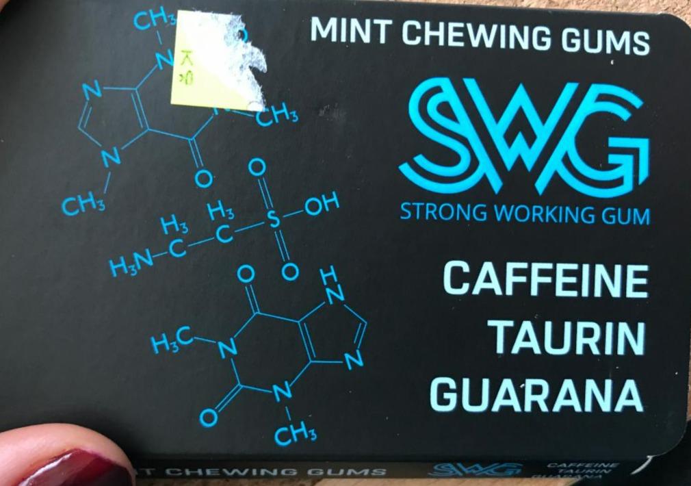 Fotografie - Caffeine Taurin Mint chewing gums Strong working gum