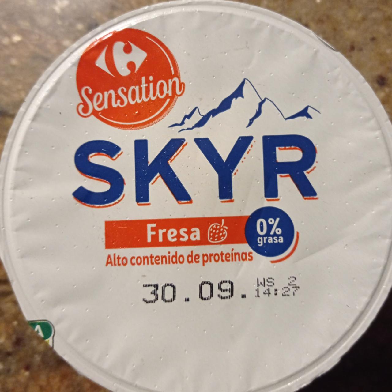 Fotografie - Skyr Fresa 0% grasa Carrefour Sensation