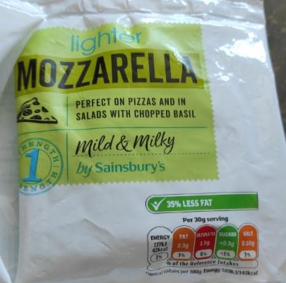 Fotografie - mozzarella light Sainsbury's