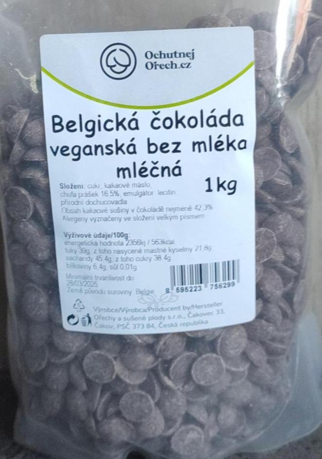 Fotografie - Belgická čokoláda veganská bez mléka mléčná Ochutnejorech.cz