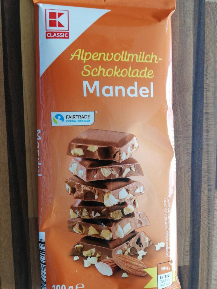 Fotografie - Alpenvollmilch-Schokolade Mandel K-Classic