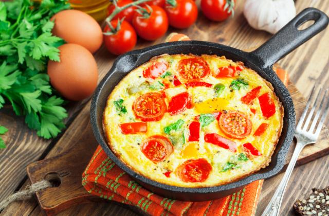 Fotografie - vaječná omeleta se zeleninou