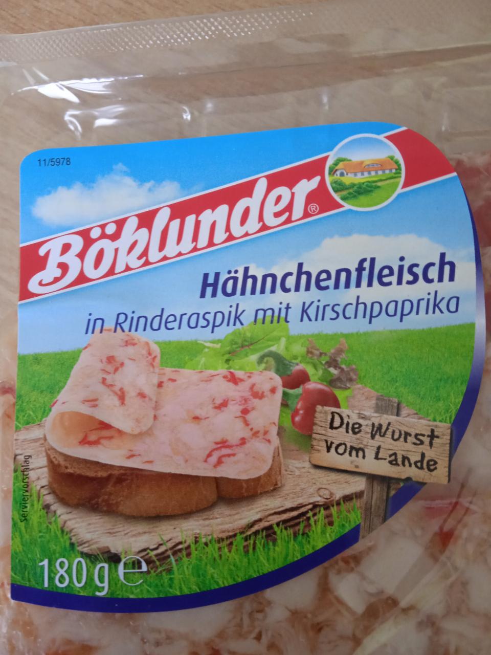 Fotografie - Hähnchenfleisch in Rinderaspik mit Kirschpaprika Böklunder