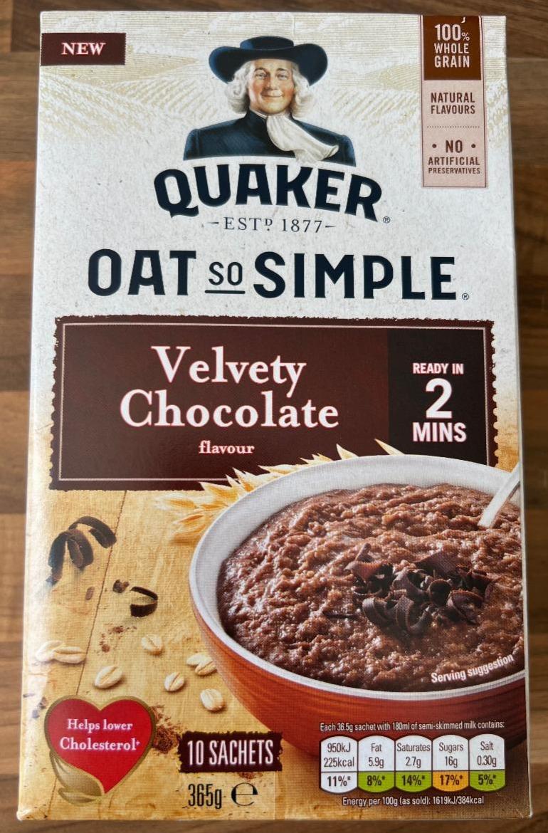 Fotografie - Oat So Simple Velvety Chocolate Quaker