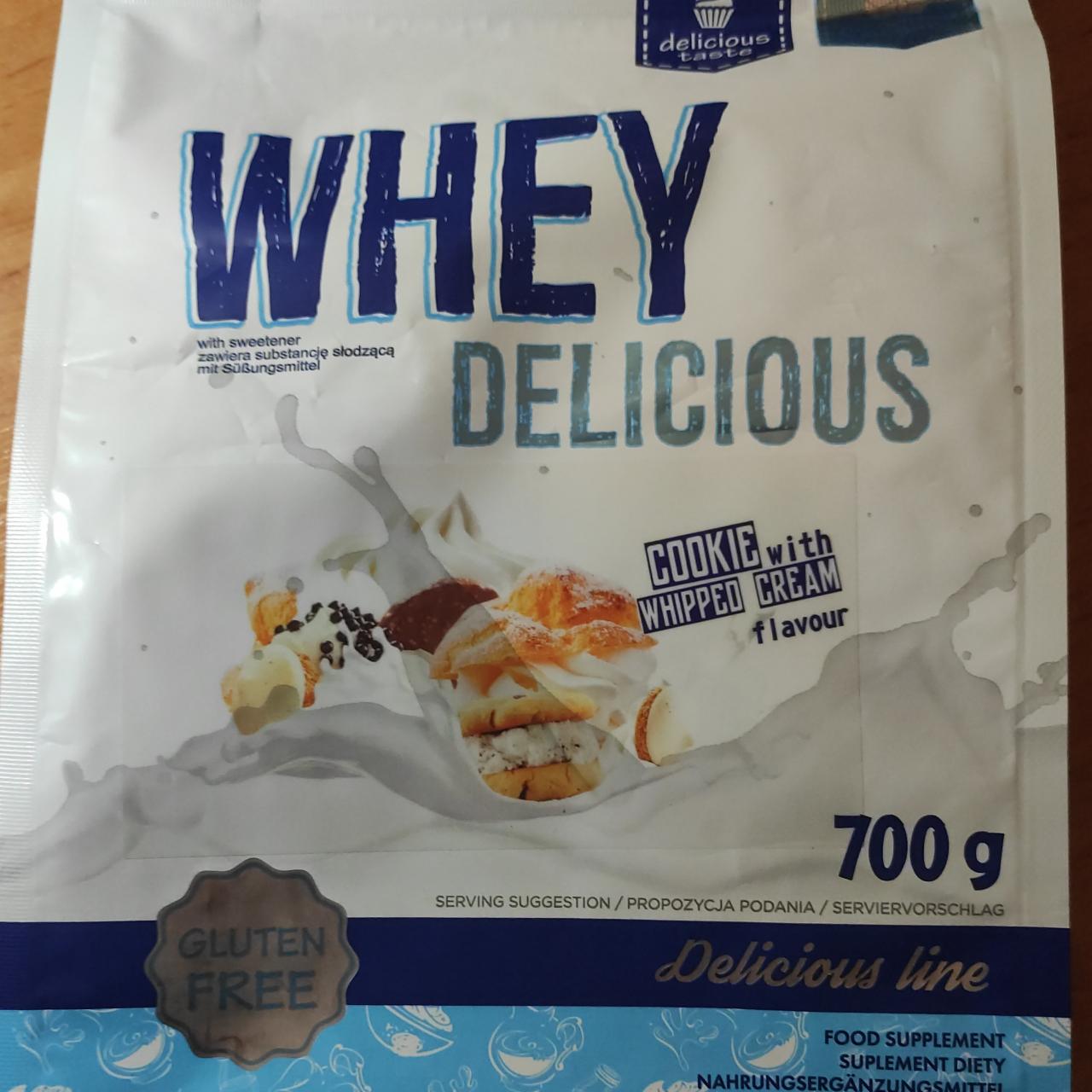 Fotografie - Whey Delicious Cookie with whipped cream Allnutrition