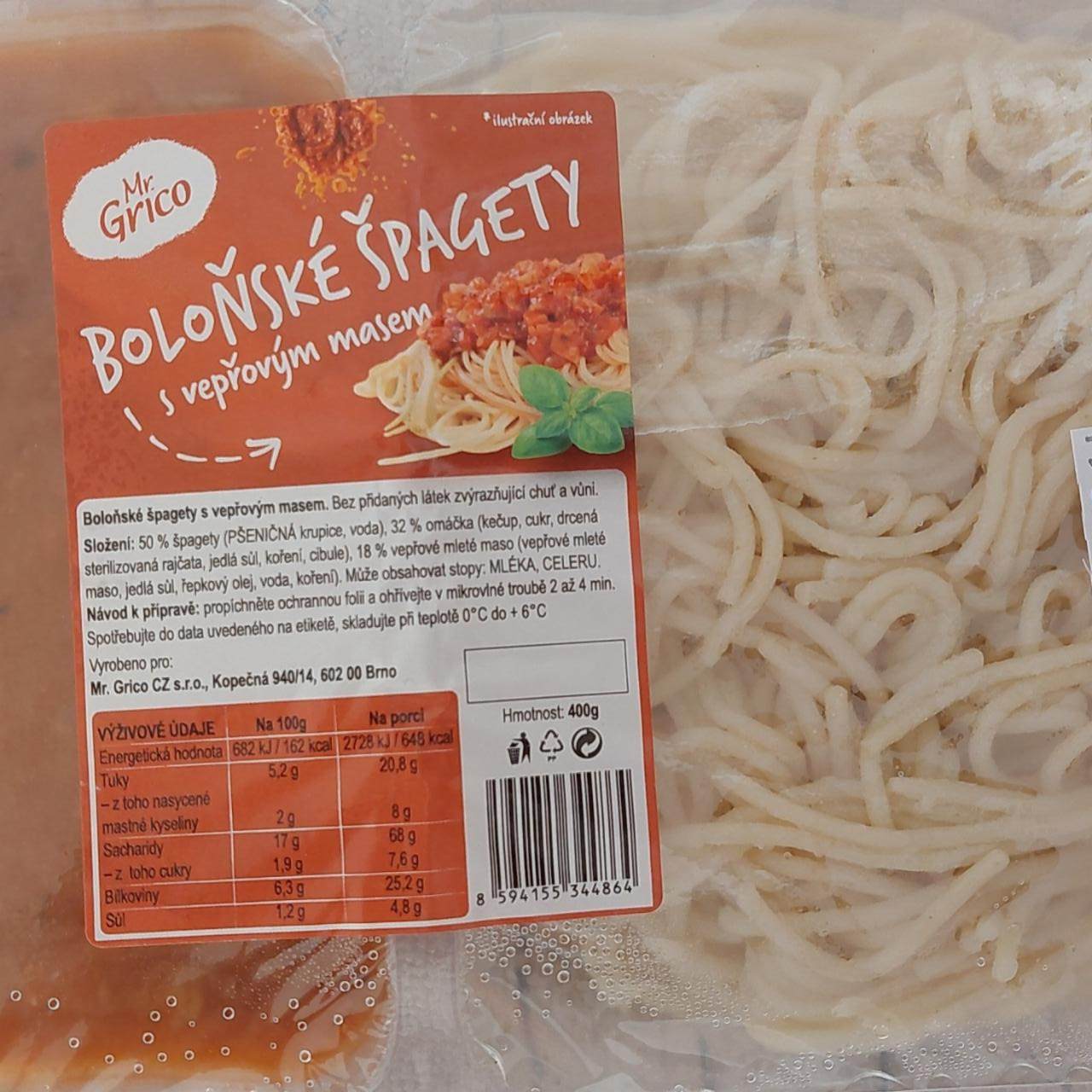 Fotografie - Mr. Boloňské špagety s vepřovým masem Mr.Grico