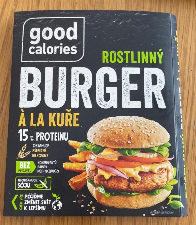 Fotografie - Rostlinný burger à la kuře Good calories