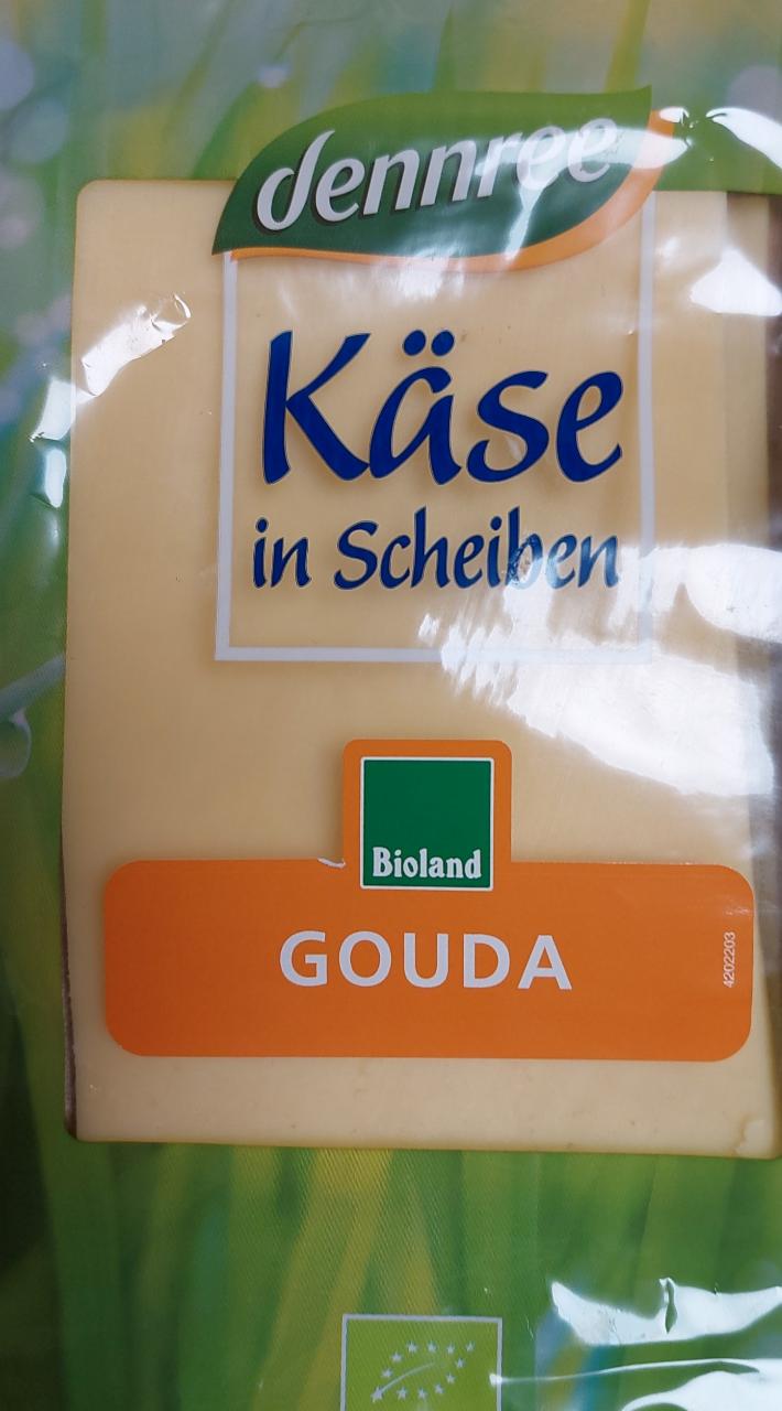 Fotografie - Bio Käse In Scheiben Gouda 48% Fett Dennree