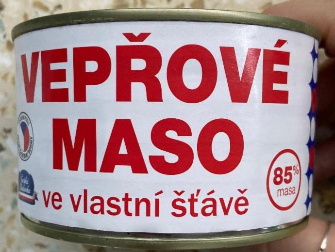 Fotografie - Vepřové maso ve vlastní šťávě 85% Česká chuťovka
