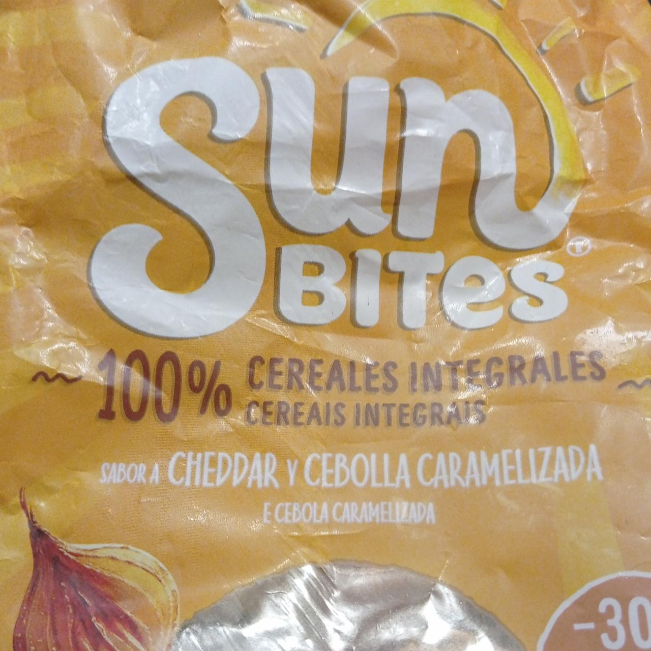 Fotografie - 100% Cereales Integrales Sabor a Cheddar v Cebolla Caramelizada Sun Bites