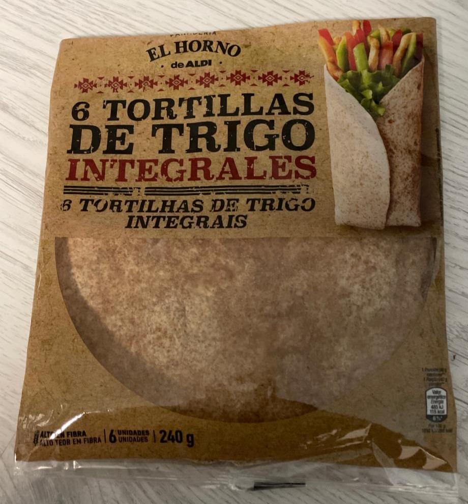 Fotografie - 6 Tortillas de Trigo Integrales El Horno de Aldi