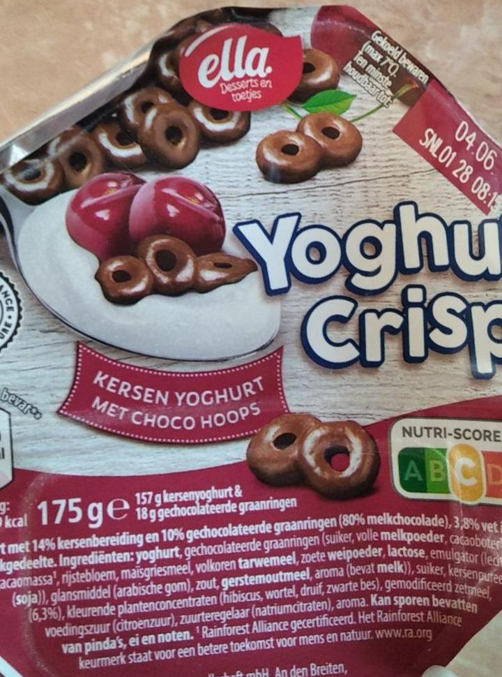Fotografie - Yoghurt crisp Kersen yoghurt met choco hoops Ella