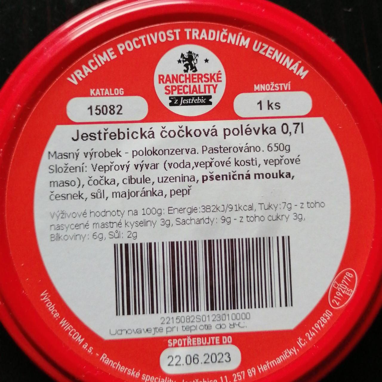Fotografie - Jestřebická čočková polévka Rancherské speciality