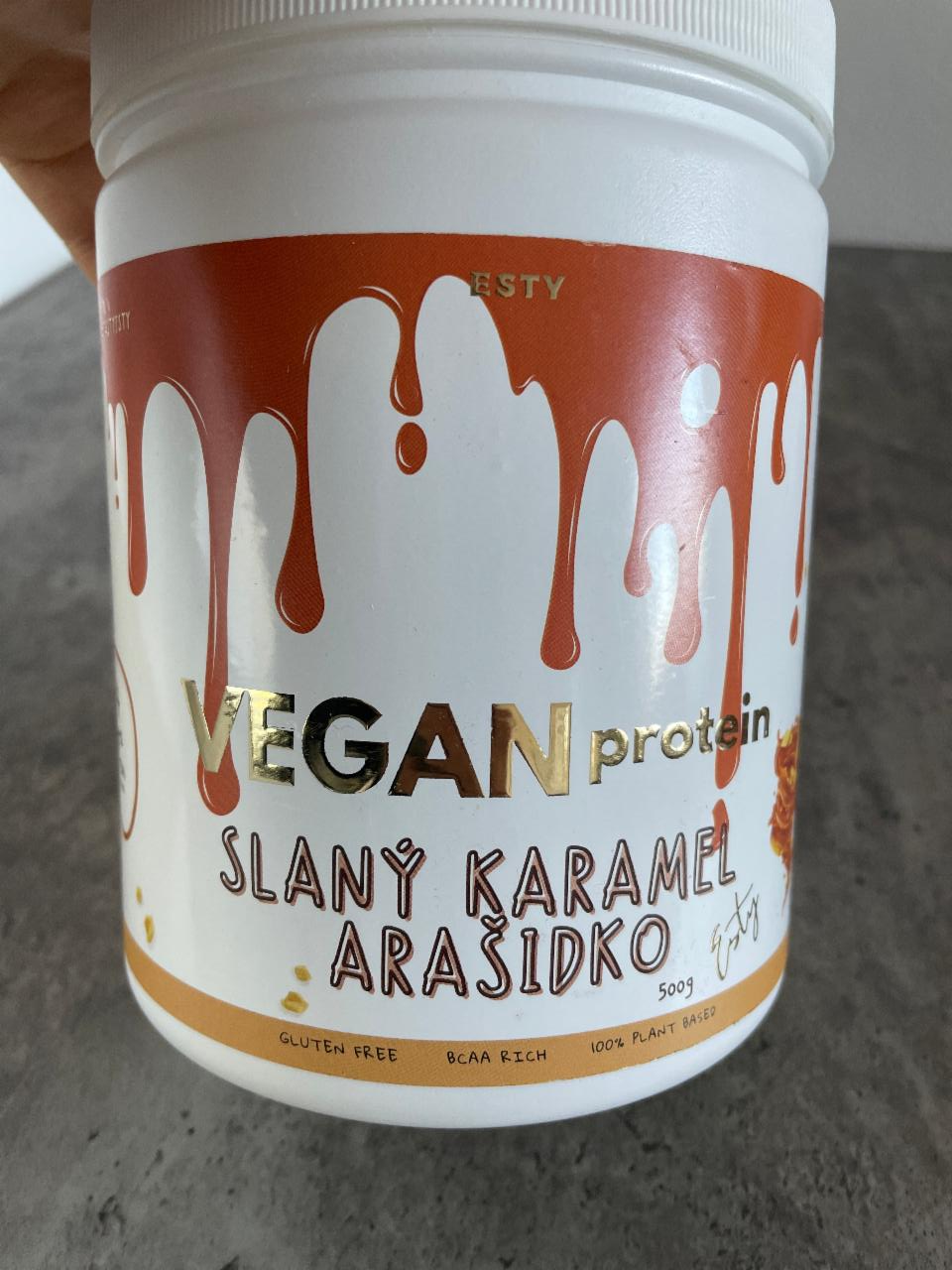Fotografie - Vegan proteín slaný karamel arašidko Esty