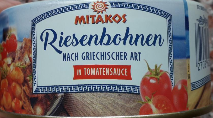 Fotografie - Riesenbohnen in tomatensauce obří fazole v rajčatové omáčce Mitakos