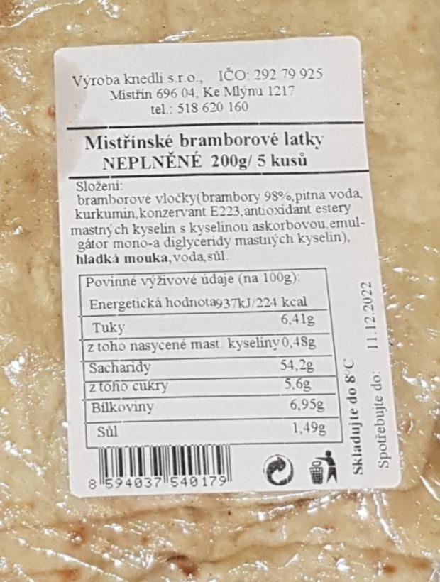 Fotografie - Mistřínské bramborové latky neplněné Výroba knedli