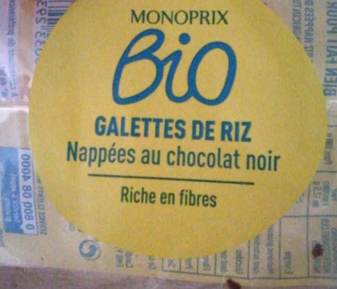 Fotografie - Galettes de riz nappées au chocolat noir bio Monoprix