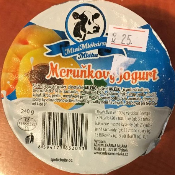 Fotografie - Meruňkový jogurt MiniMlékárna Mláka