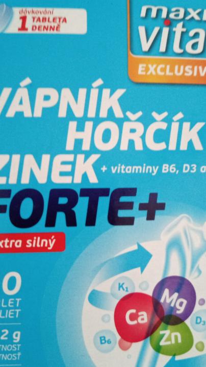Fotografie - vápník hořčík zinek + vitamíny forte maxivita