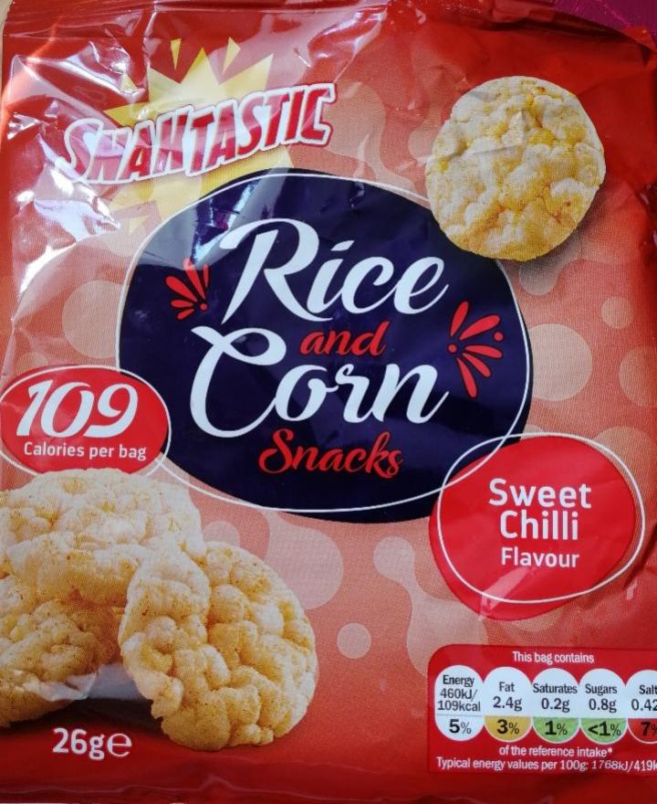 Fotografie - Rice and corn snacks sweet chilli flavour Snaktastic