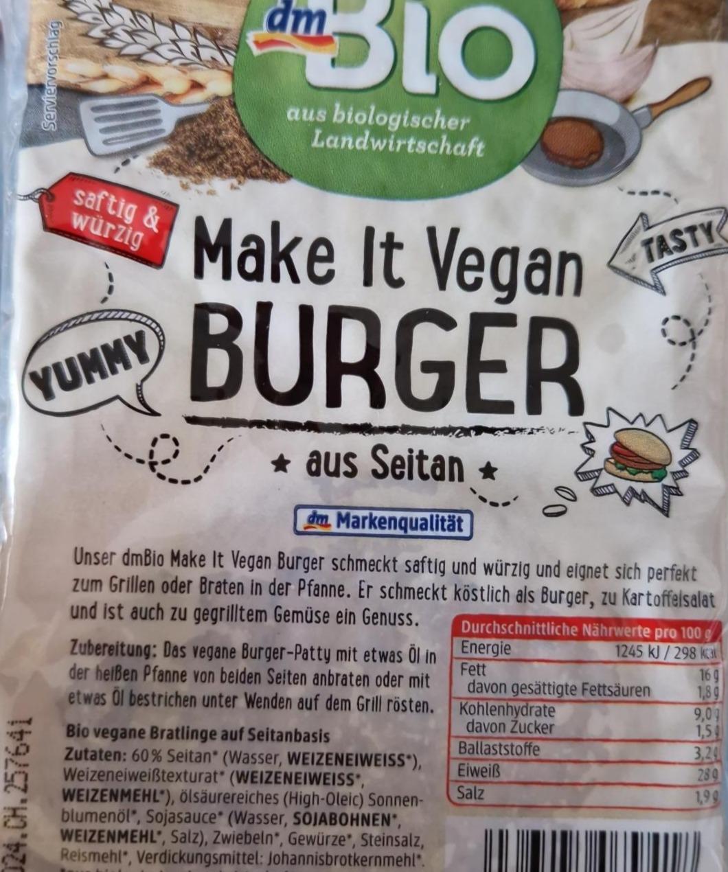 Fotografie - Make It Vegan Burger aus seitan dmBio