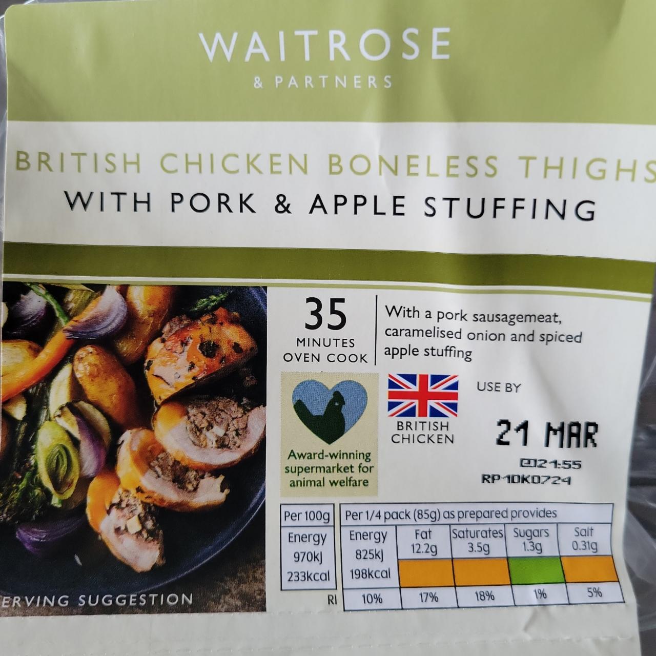 Fotografie - British chicken boneless thigh with pork & apple stuffing Waitrose & Partners