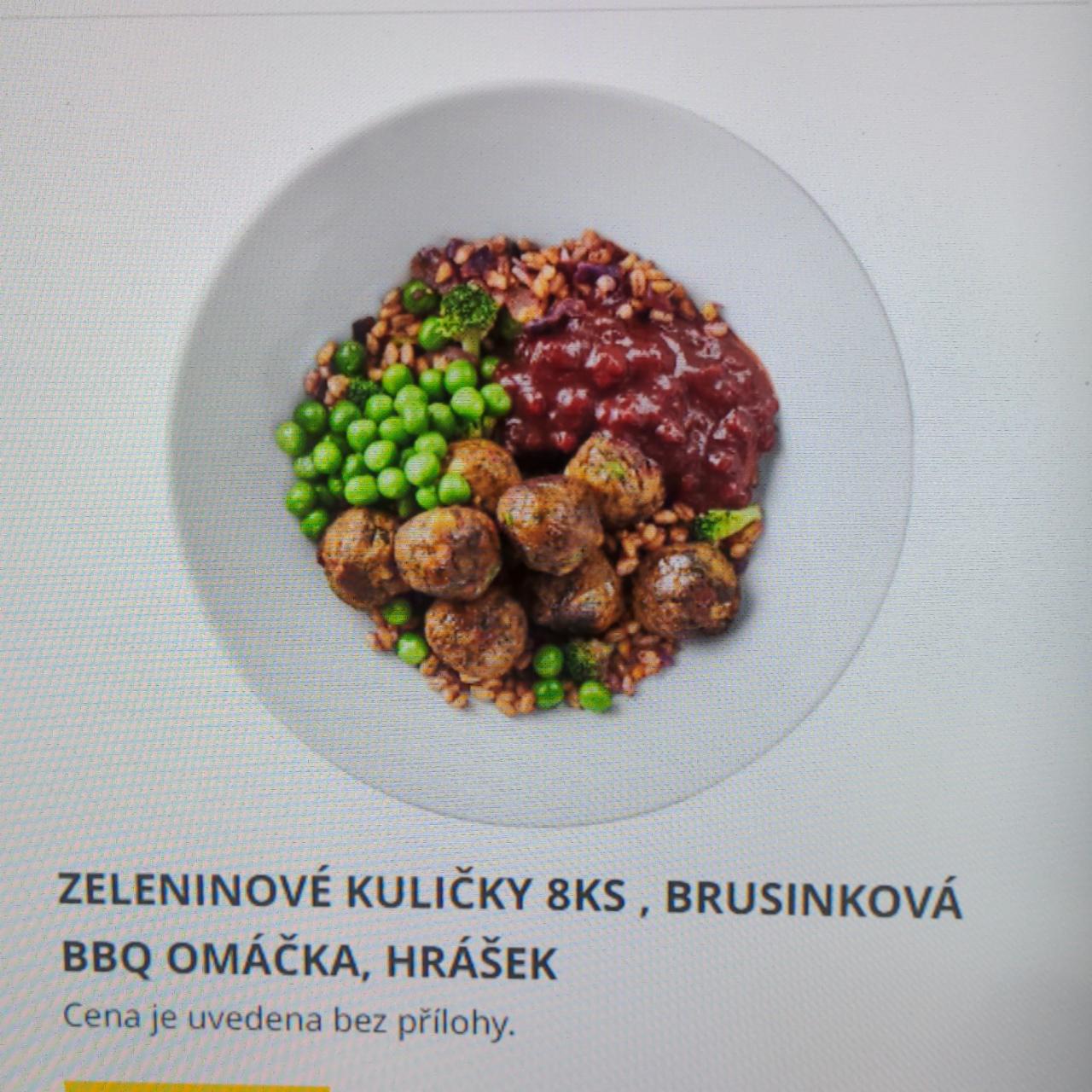 Fotografie - Zeleninová kuličky 8ks, brusinková bbq omáčka, hrášek Ikea