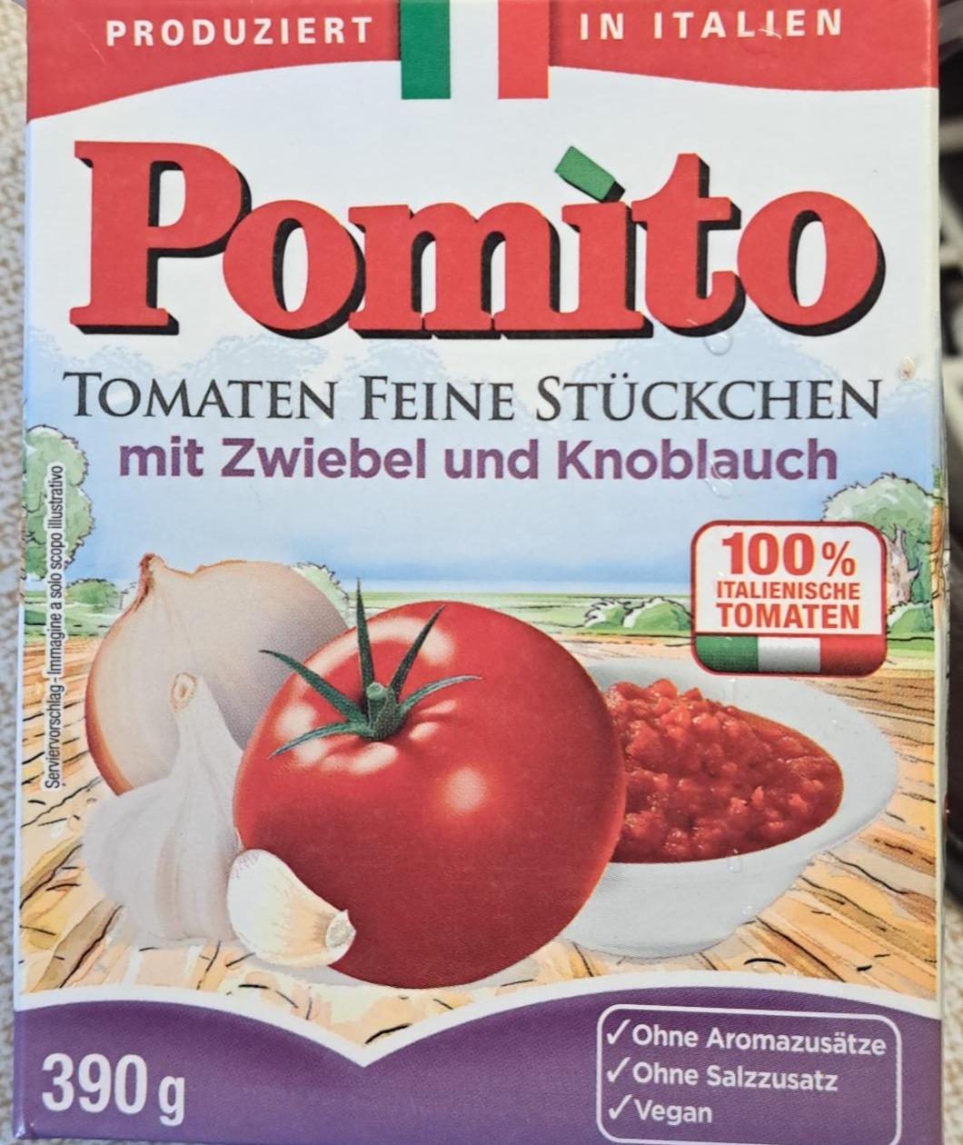 Fotografie - Tomaten feine Stückchen mit Zwiebel und Knoblauch Pomito