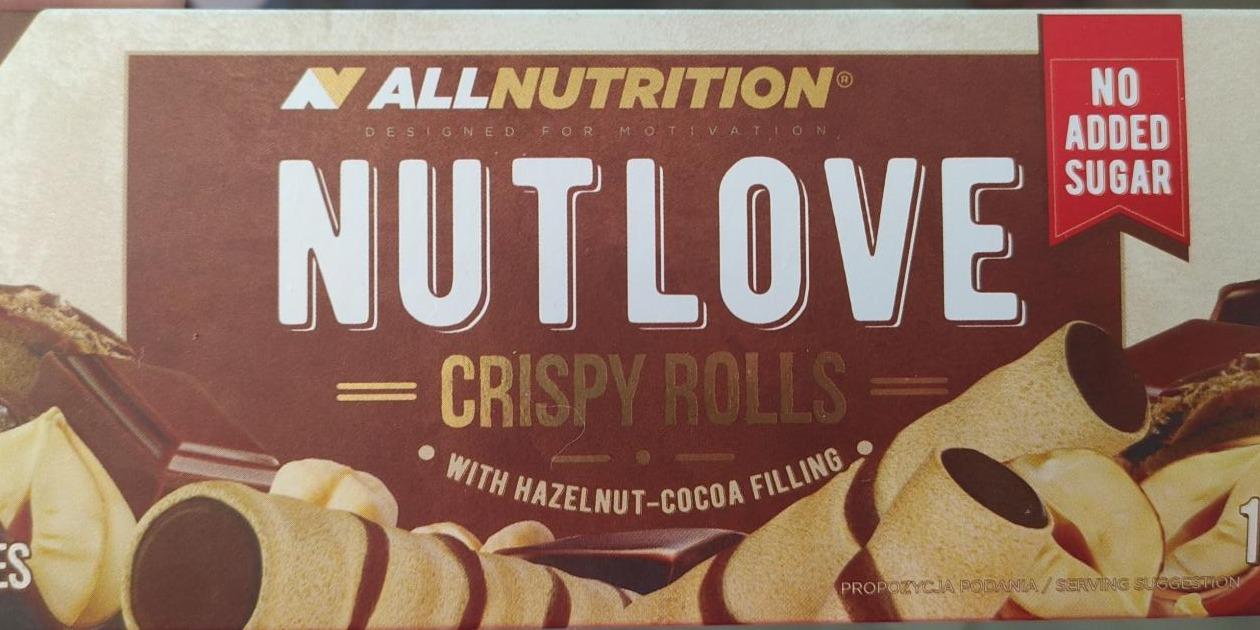 Fotografie - NutLove Crispy Rolls with Hazelnut-Cocoa filling No added sugar Allnutrition