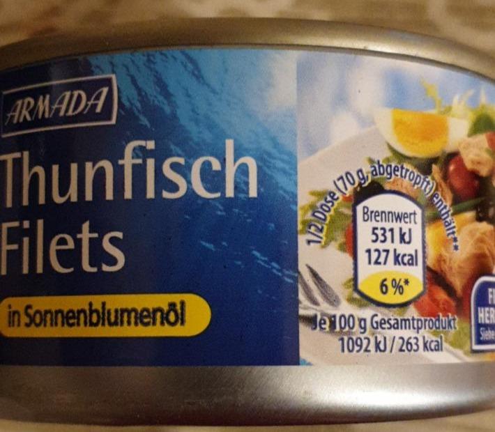 Fotografie - Thunfisch Filets in Sonneblumenöl Armada