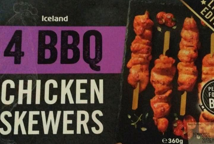 Fotografie - 4 bbq chicken skewers Iceland