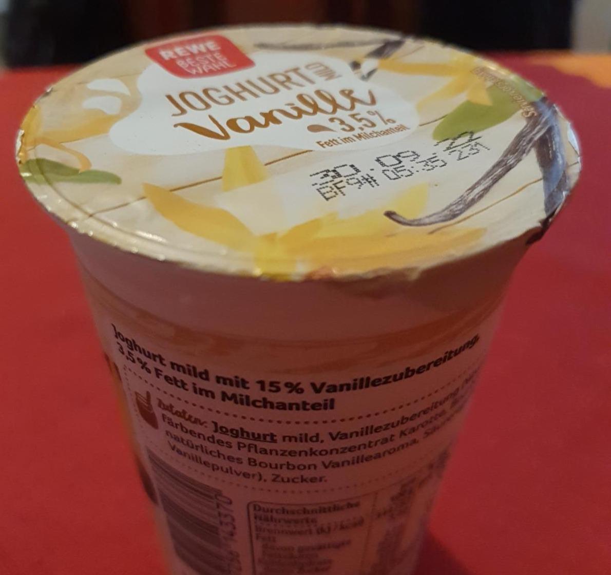 Fotografie - Joghurt mild Vanille 3,5% Fett Rewe Beste Wahl