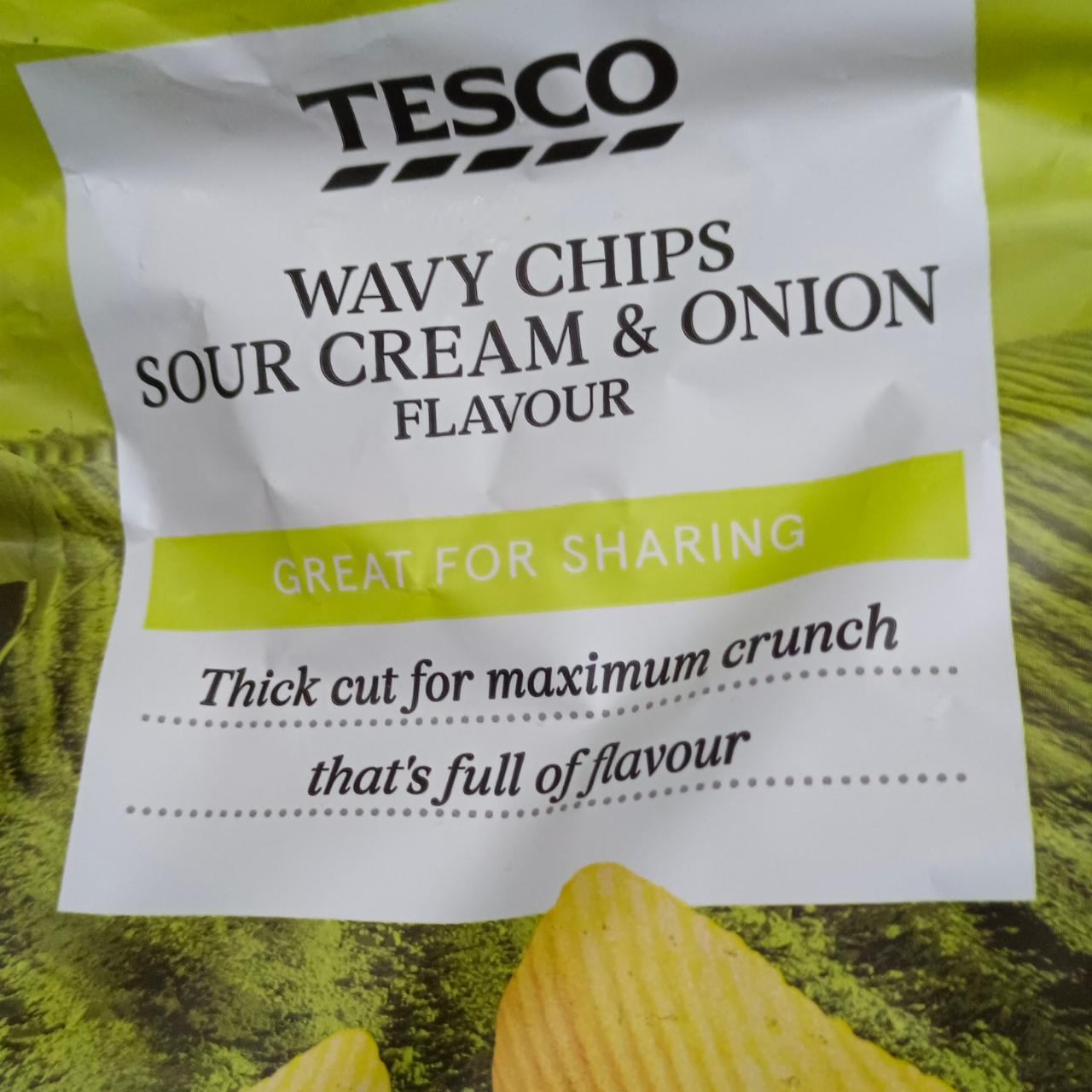 Fotografie - Wavy Chips Sour Cream & Onion Flavour Tesco