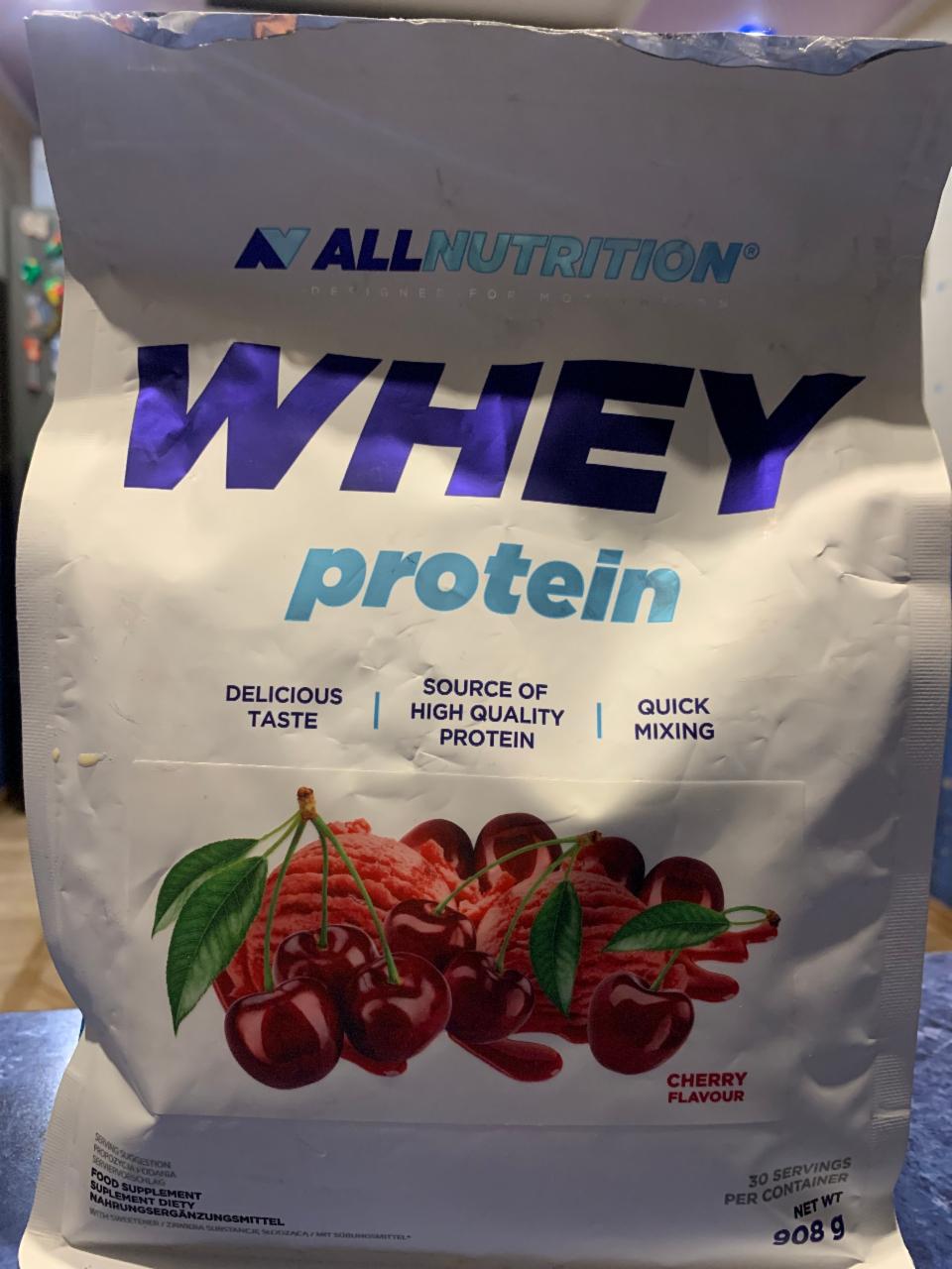 Fotografie - Whey protein cherry flavour Allnutrition