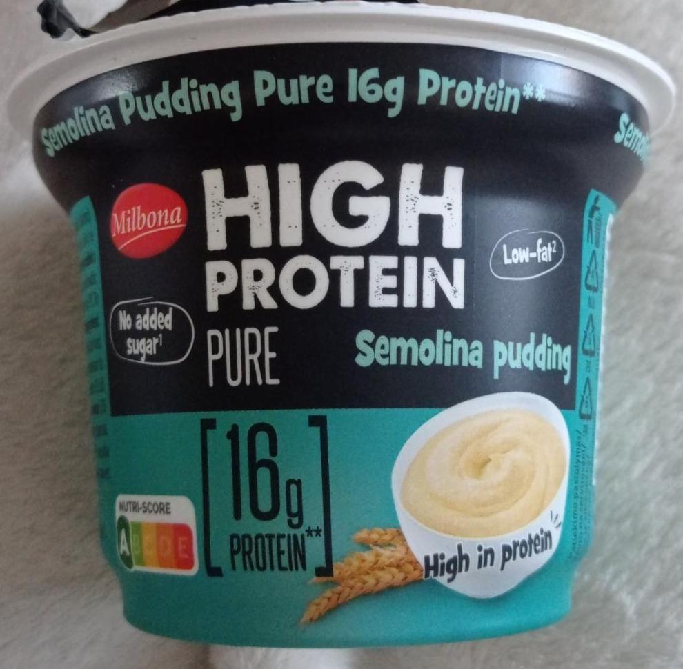 Fotografie - High protein pure semolina puding Milbona