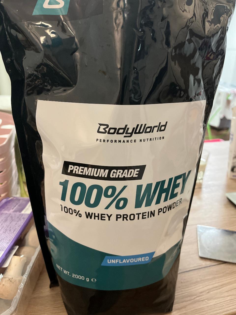 Fotografie - 100% Whey protein powder unflavoured BodyWorld
