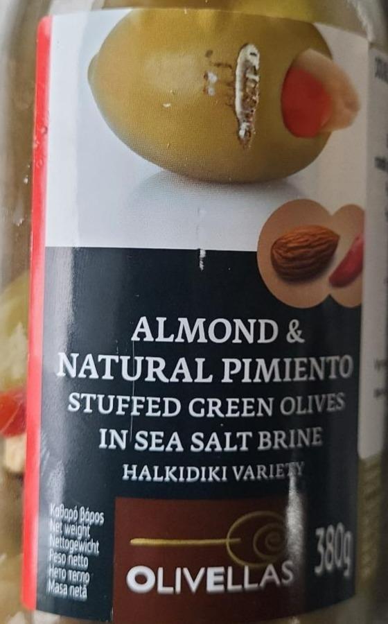 Fotografie - Almond & Natural pimiento stuffed green olives in sea salt brine Olivellas
