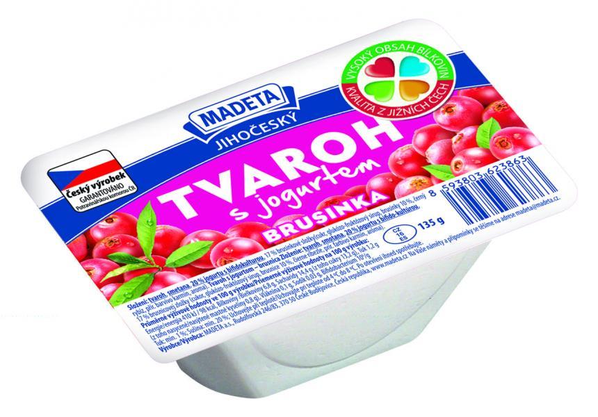 Fotografie - Jihočeský tvaroh s jogurtem brusinka Madeta