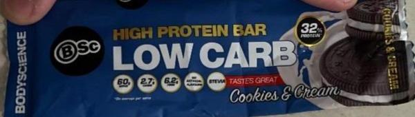 Fotografie - High Protein Bar Low Carb Cookies & Cream Bsc BodyScience