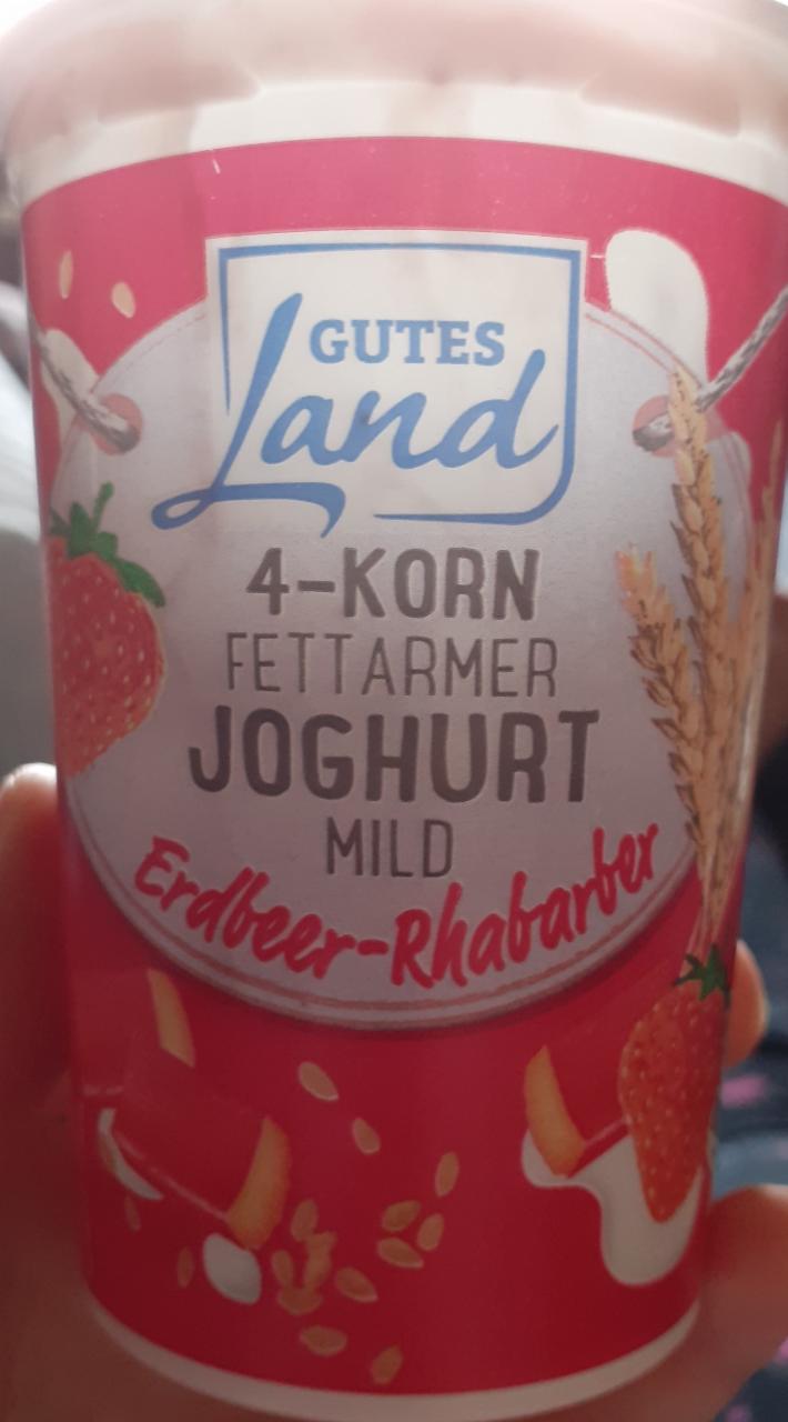 Fotografie - 4-Korn fettarmer joghurt mild Erdbeer-Rhabarber Gutes Land