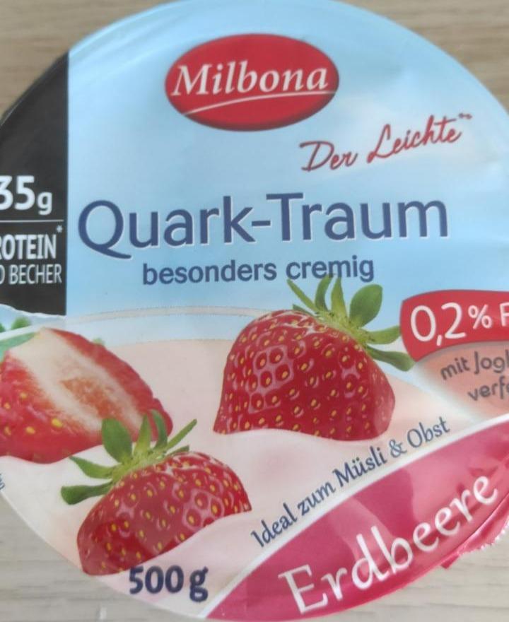 Fotografie - Quark-Traum 0,2% Fett 35g protein Erdbeere Milbona