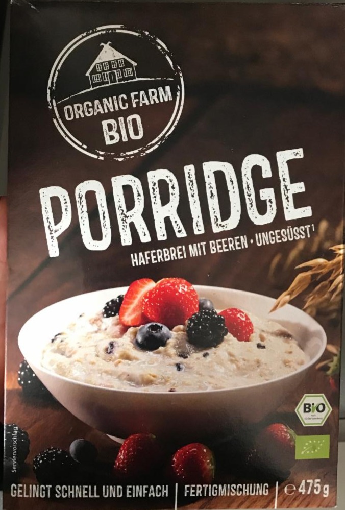Fotografie - Bio Porridge Haferbrei mit Beeren Organic Farm