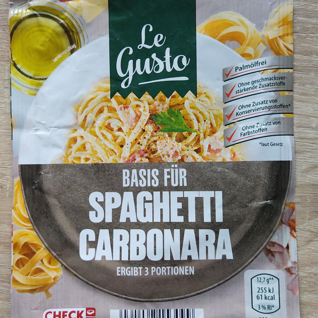 Fotografie - spaghetti carbonara Le Gusto