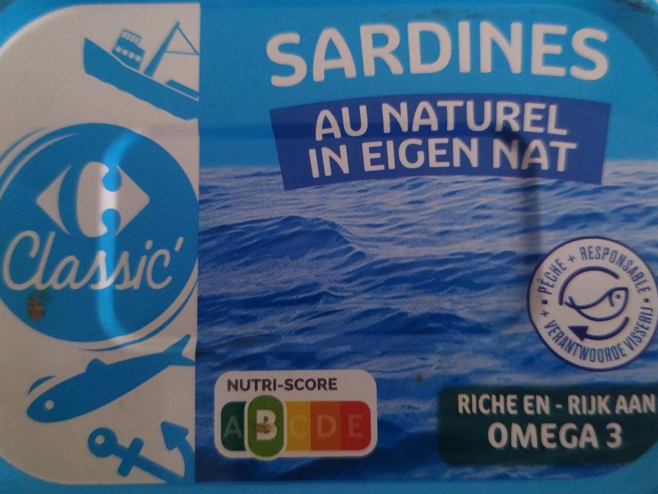 Fotografie - Sardines au naturel Carrefour Classic